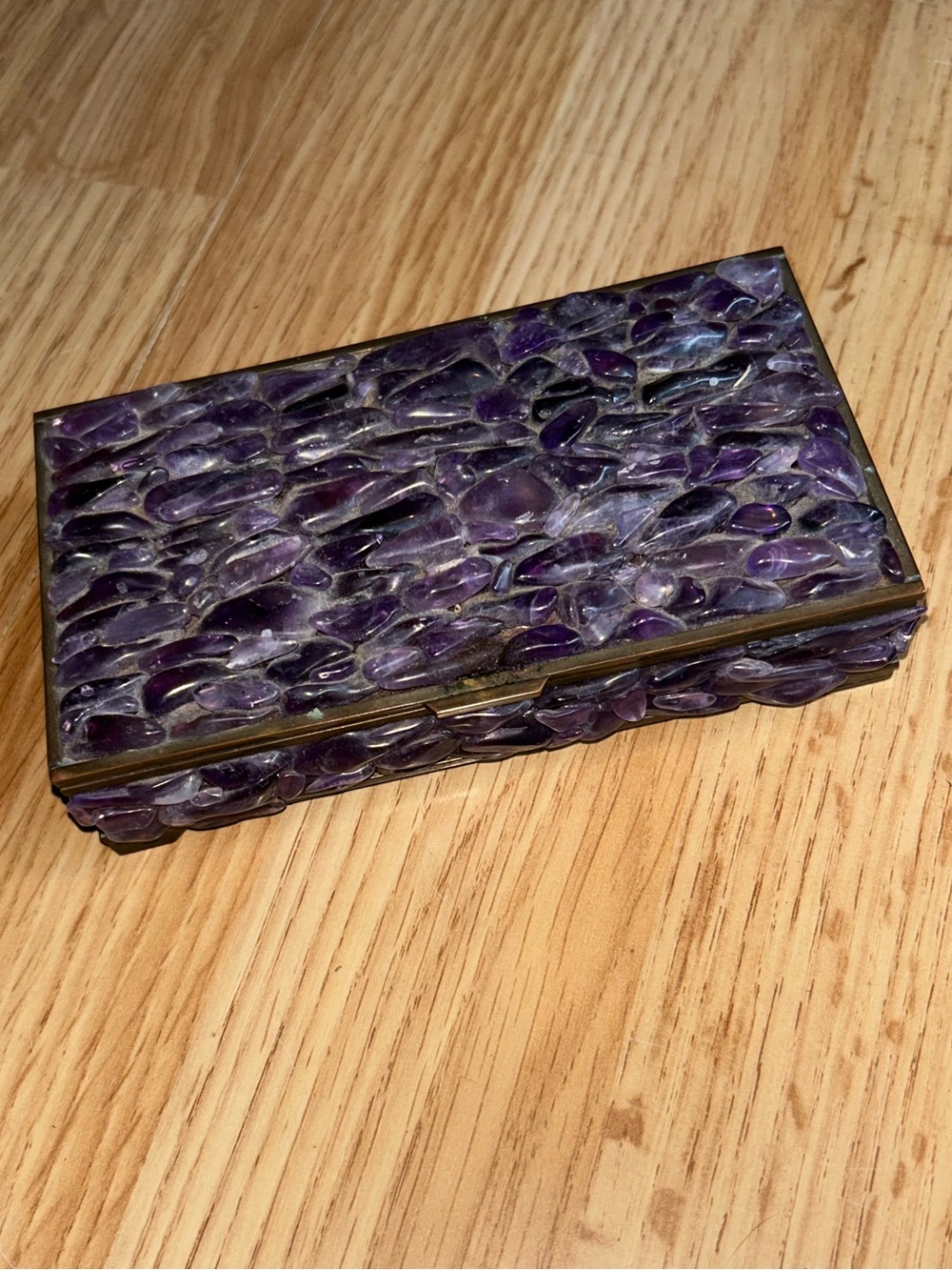 Vintage Amethyst Trinket Jewelry Box